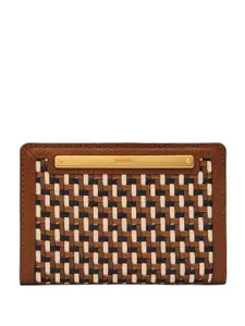 Fossil Women Geometric Textured PU Two Fold Wallet