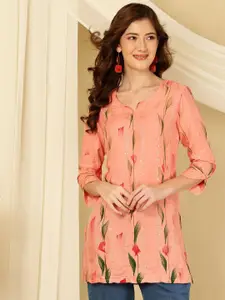 AKIMIA Floral Printed Sequinned Sequinned Kurti