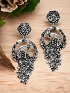 OOMPH Peacock Shaped Drop Earrings