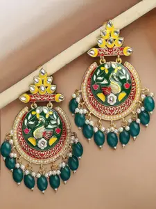 OOMPH Peacock Shaped Chandbalis Earrings