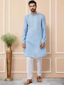 See Designs Men Embroidered Regular Thread Work Kurta with Pyjamas