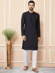 See Designs Men Floral Embroidered Regular Thread Work Kurta with Pyjamas