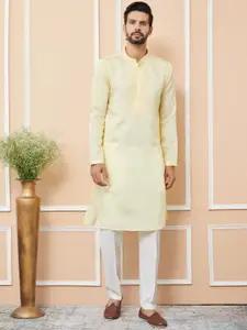 See Designs Men Floral Embroidered Regular Thread Work Kurta with Pyjamas
