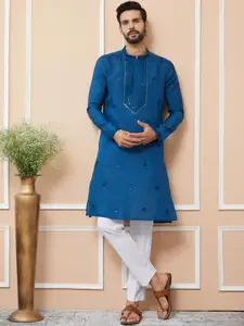 See Designs Men Floral Embroidered Regular Kurta with Pyjamas