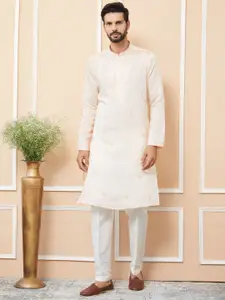See Designs Men Floral Embroidered Regular Thread Work Kurta with Pyjamas