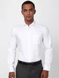 Peter England Elite Men Slim Fit Windowpane Checks Opaque Checked Formal Shirt