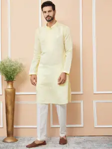 See Designs Men Thread Work Pathani Kurta