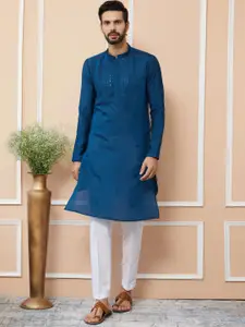 See Designs Men Checked Flared Sleeves Anarkali Kurta