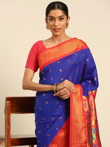 Varkala Silk Sarees Ethnic Motifs Zari Paithani Saree