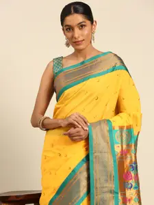 Varkala Silk Sarees Ethnic Motifs Zari Paithani Saree