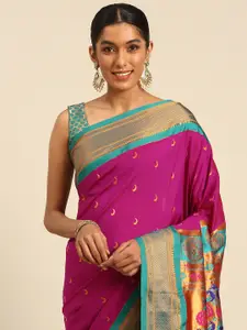 Varkala Silk Sarees Ethnic Motifs Zari Paithani Saree