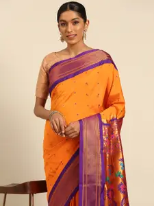 Varkala Silk Sarees Ethnic Motifs Zari Paithani Saree