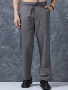 The Roadster Lifestyle Co Men Relaxed Fit Linen Trousers