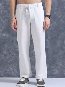 The Roadster Lifestyle Co Linen Relaxed-Fit Regular Trousers