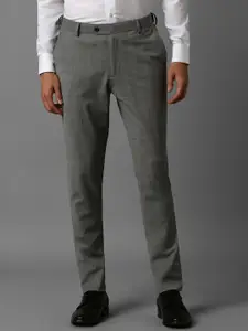 Louis Philippe Men Checked Slim Fit Trousers