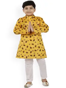 BAESD Boys Floral Printed Regular Kurta with Trousers