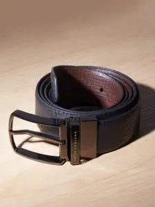 Peter England Men Textured Leather Formal Belt