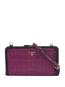 Da Milano Women Abstract Textured Leather Zip Around Wallet