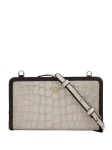 Da Milano Women Abstract Textured Leather Zip Around Wallet