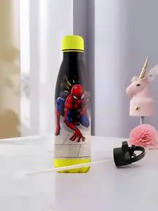 Kuber Industries Red & Black Single Stainless Steel Printed Smart Vacuum Water Bottle