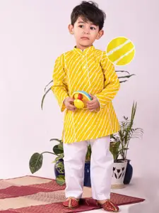VASTRAMAY Boys Leheriya Printed Regular Pure Cotton Kurta with Pyjamas