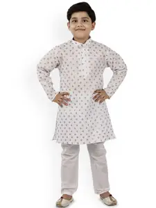 BAESD Boys Floral Printed Regular Kurta with Trousers