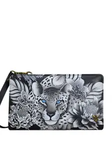Anuschka Women Floral Printed Leather Zip Around Wallet