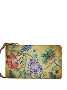 Anuschka Women Floral Printed Leather Zip Around Wallet