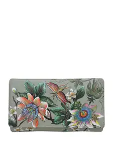 Anuschka Women Floral Printed Leather Three Fold Wallet
