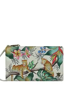 Anuschka Women Animal Printed Leather Zip Around Wallet
