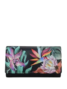 Anuschka Women Floral Leather Three Fold Wallet