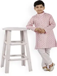 BAESD Boys Floral Printed Regular Kurta with Trousers