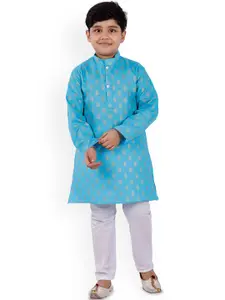 BAESD Boys Floral Printed Regular Kurta with Trousers
