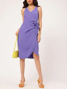 DressBerry Shoulder Straps Waist Tie-Up Wrap Dress