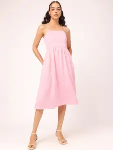 DressBerry Smocked A-Line Midi Dress