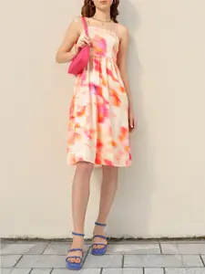 DressBerry Printed Smocked A-line Dress