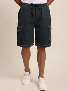The Roadster Lifestyle Co. Pure Cotton Contrast Stitch Relaxed-Fit Cargo Shorts