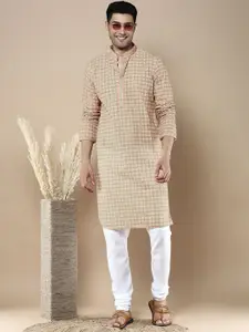 Anouk Men Floral Embroidered Regular Chikankari Kurta with Pyjamas