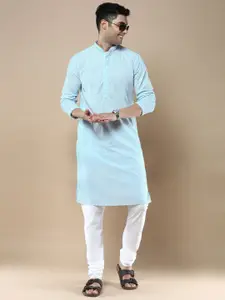 Anouk Men Floral Embroidered Regular Chikankari Kurta with Pyjamas