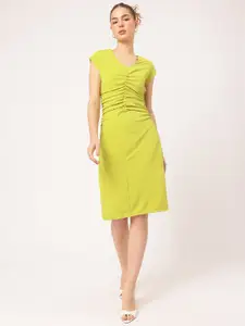 DressBerry Ruched V-Neck Sheath Dress