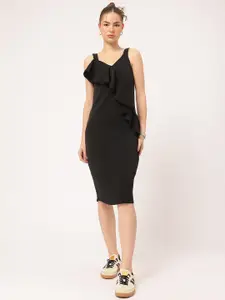 DressBerry Ruffles Shoulder Straps Sheath Dress