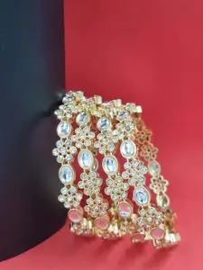Anouk Set Of 4 Gold-Plated Kundan-Studded Bangles