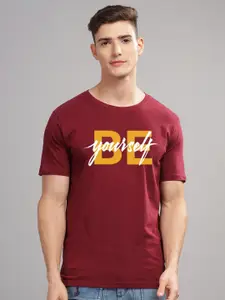 ADRO Men Typography Printed Applique T-shirt