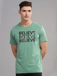 ADRO Men Typography Printed Applique T-shirt