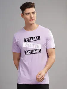 ADRO Men Typography Printed Raw Edge T-shirt