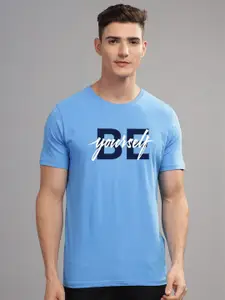 ADRO Men Typography Printed Applique T-shirt