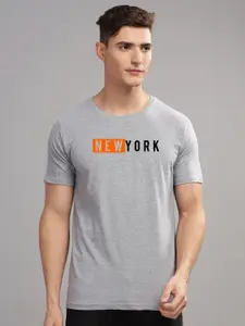 ADRO Men Typography Printed Applique T-shirt