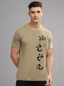 ADRO Men Printed Raw Edge T-shirt