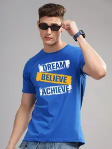 ADRO Men Typography Printed Applique T-shirt