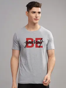 ADRO Men Typography Printed Applique T-shirt